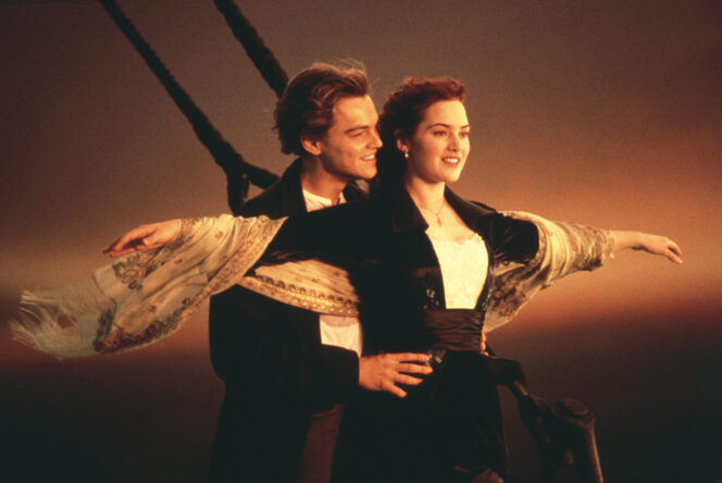 
 Titanic (1997)
Directed by James Cameron
Shown from left: Leonardo DiCaprio, Kate Winslet